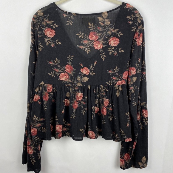 Ralph Lauren Denim & Supply Floral V Neck Ruffle Bell Sleeve Top - Picture 6 of 9
